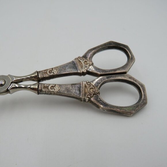 Scandinavian Antique Silver Pastry Tongs Art Deco Ornate Handles Marked NH830S - Picture 4 of 12